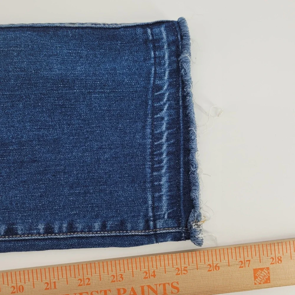7 For All Mankind Cropped‎ Boot Jeans Womens 29 Blue Raw Hem Stretch Denim
